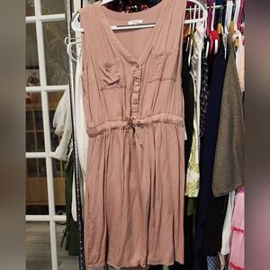 Stylish Pink Button-Down Dress